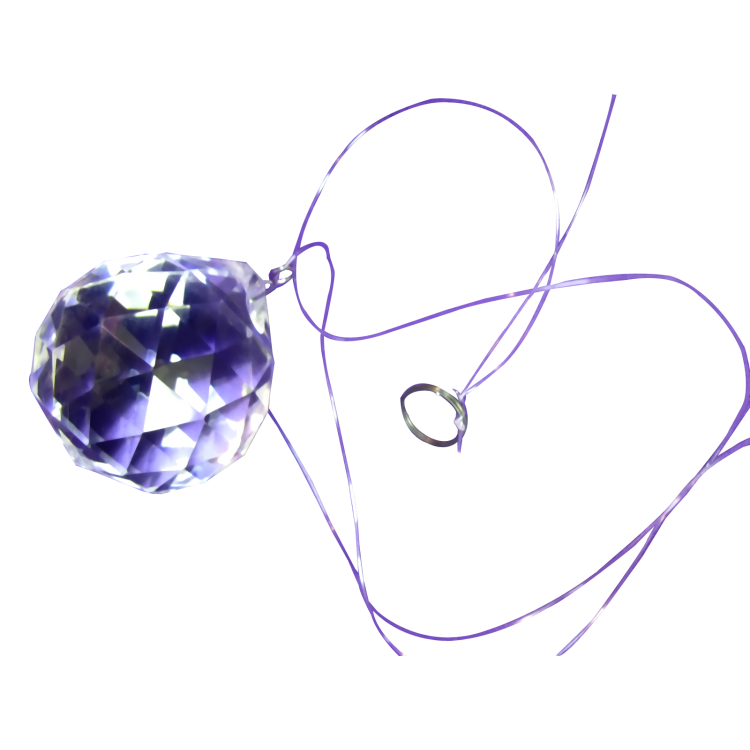FSH003 Feng Shui Faceted Sun-catcher Crystal Sphere, Hanging Kit EXTRA LARGE 50mm