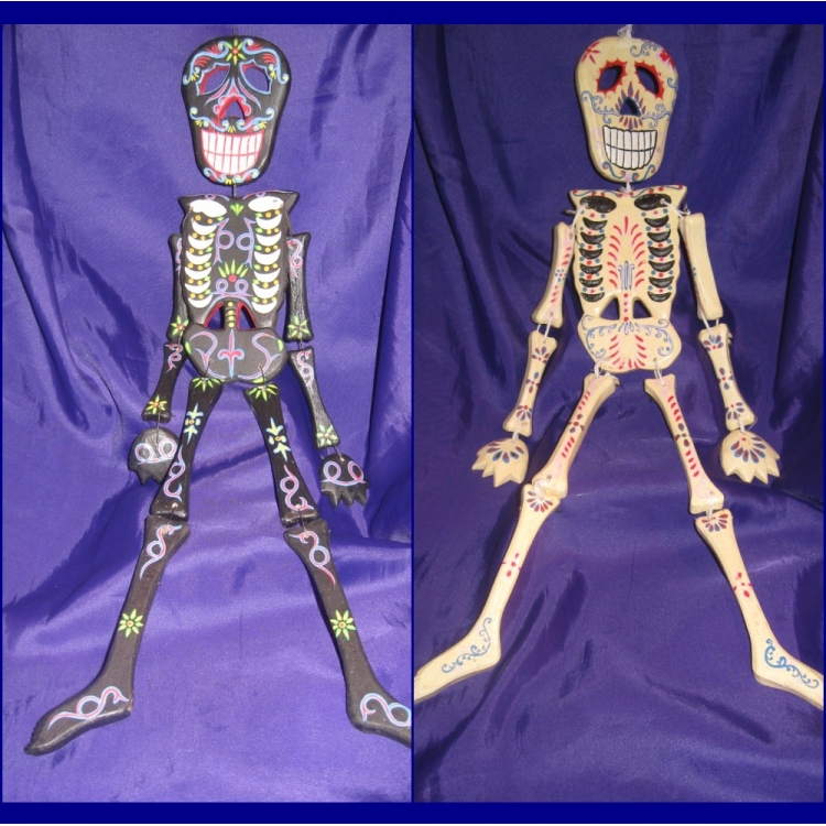 GTH050 LARGE Halloween Day of the Dead Skeleton 53cm: Black
