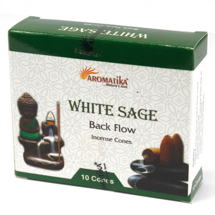INC103 Aromatika Backflow Cones Pack of 10: White Sage