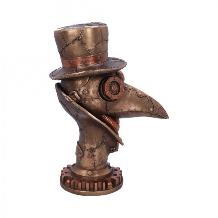 GTH253 Nemesis Now Steampunk Copper Dr Beaky Plague Doctor Figurine Bust 23cm