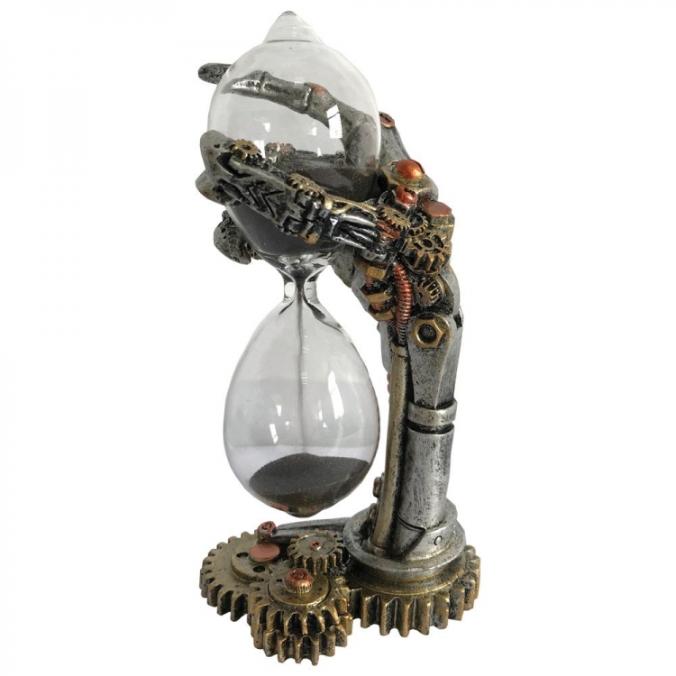 GTH254 Nemesis Now Steampunk Bronze Copper Time after Time Skeletal Hand Sand Timer 16cm