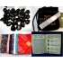 PAG025 RUNE STONES KIT: Elder Futhark Alphabet, Selenite Stick, Pouch + Booklet: BLACK ONYX