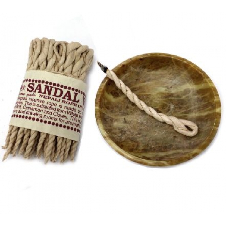 INS053 Pure Herbs Smudge Rope Incense: Sandalwood & Spice