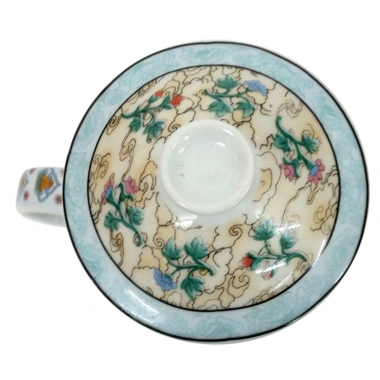 FSH255 Feng Shui Porcelain Mug with Infuser: Tian Xian Pei