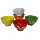 HSH279 Feng Shui Chinese Porcelain Rice Bowls (Set of Five) 11.5cm: Rainbow with White Blossom